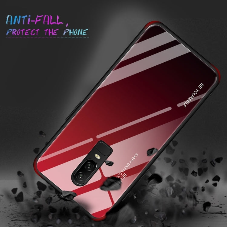 For OnePlus 6 Gradient Color Glass Case