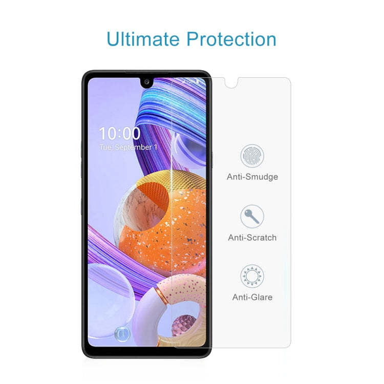 50 PCS 0.26mm 9H 2.5D Tempered Glass Film For LG K71