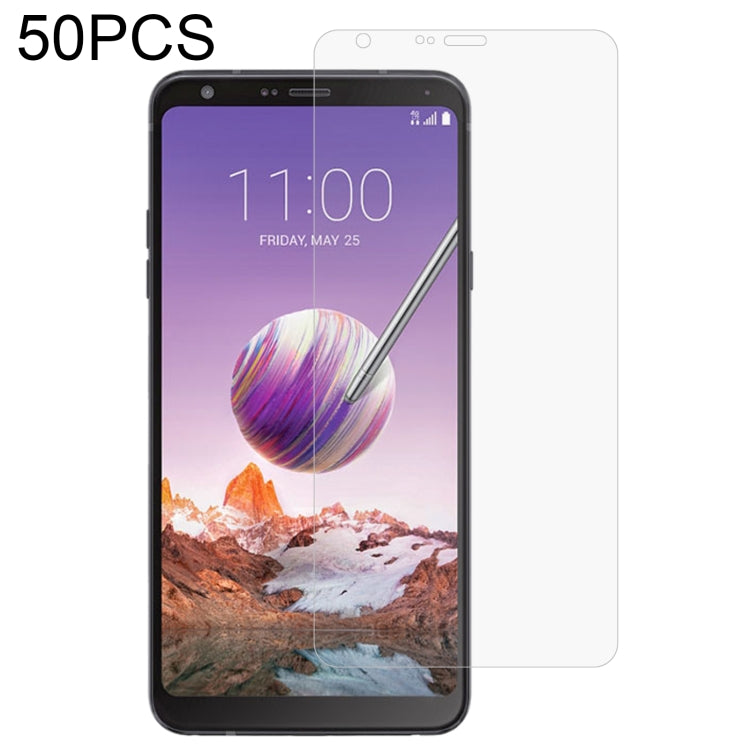 50 PCS 0.26mm 9H 2.5D Tempered Glass Film For LG Q Stylo 4