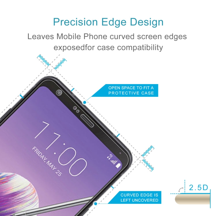50 PCS 0.26mm 9H 2.5D Tempered Glass Film For LG Q Stylo 4