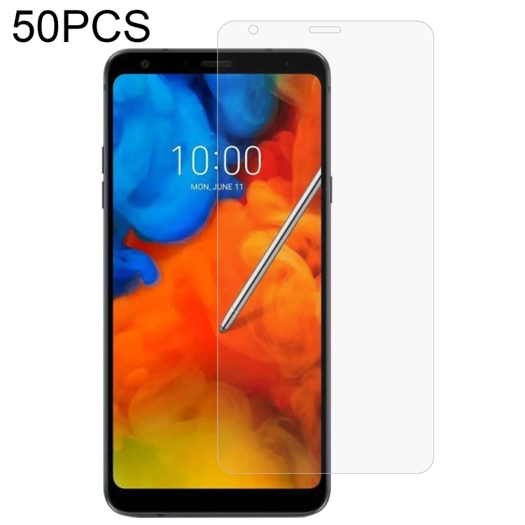 50 PCS 0.26mm 9H 2.5D Tempered Glass Film For LG Q Stylus