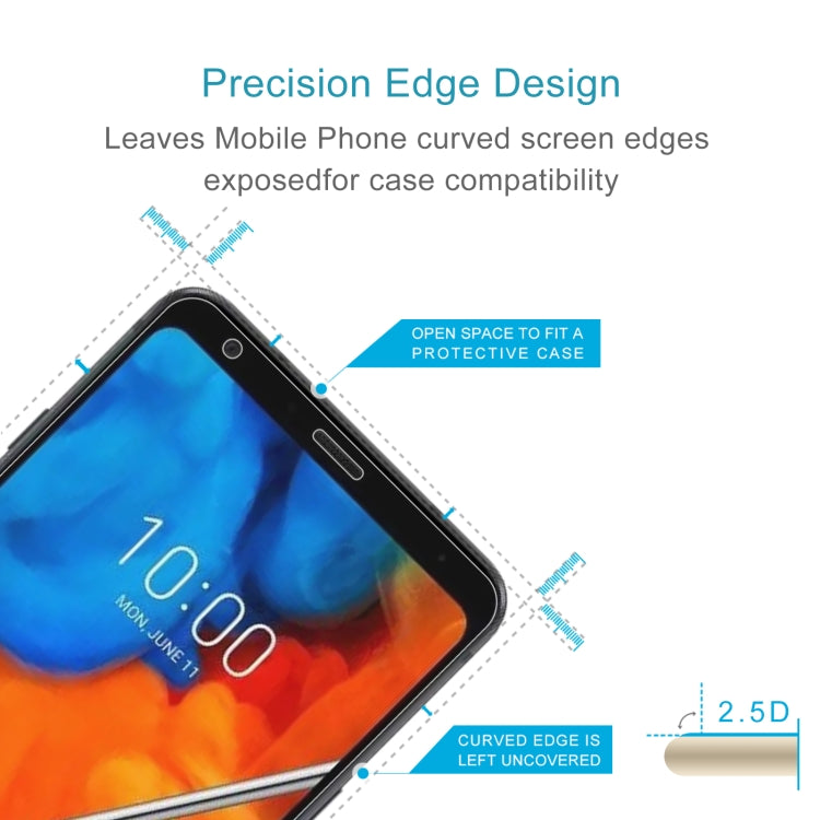50 PCS 0.26mm 9H 2.5D Tempered Glass Film For LG Q Stylus