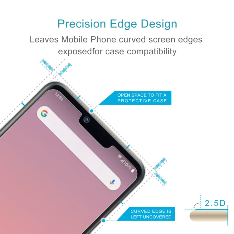 50 PCS 0.26mm 9H 2.5D Tempered Glass Film For LG Style3 L-41A