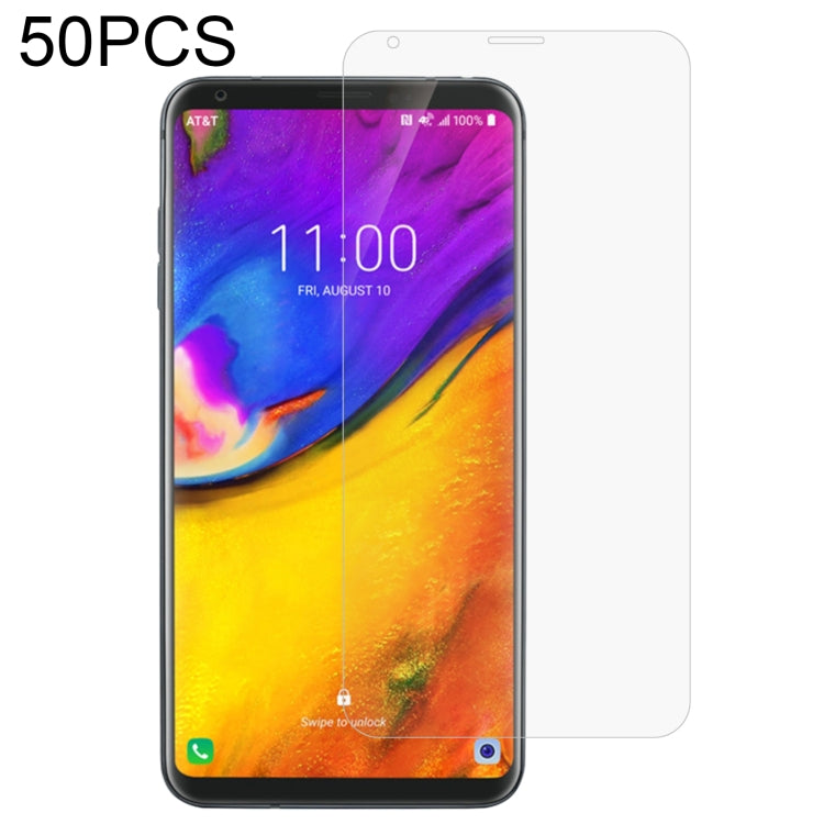 50 PCS 0.26mm 9H 2.5D Tempered Glass Film For LG V35 ThinQ