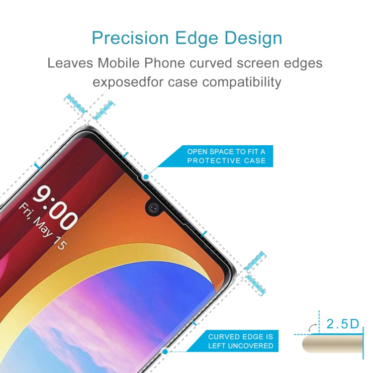50 PCS 0.26mm 9H 2.5D Tempered Glass Film For LG Velvet 5G