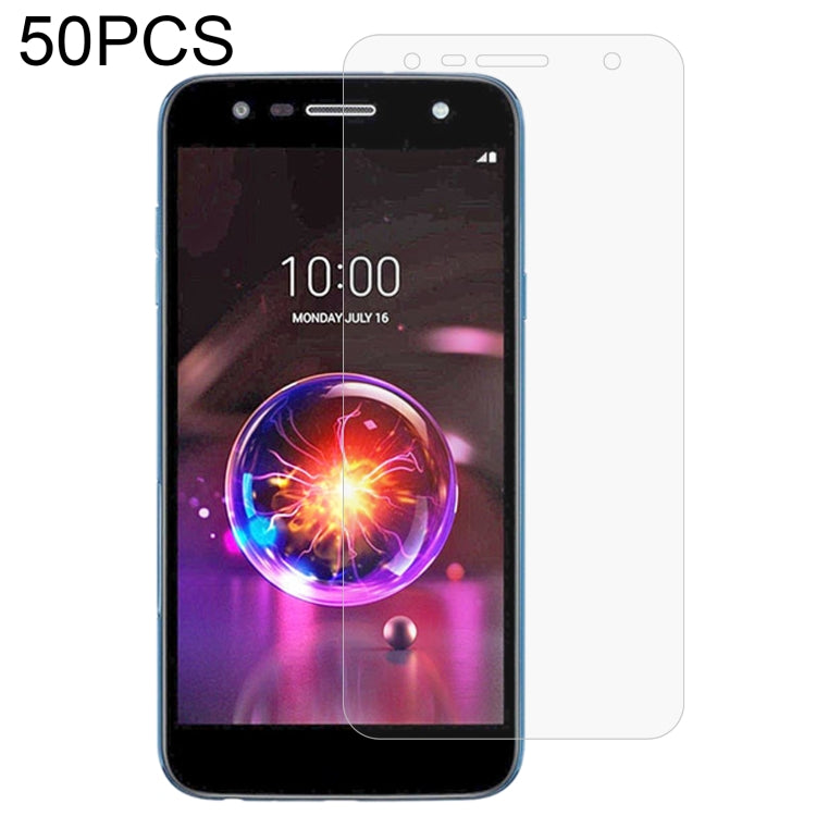 50 PCS 0.26mm 9H 2.5D Tempered Glass Film For LG X power 3
