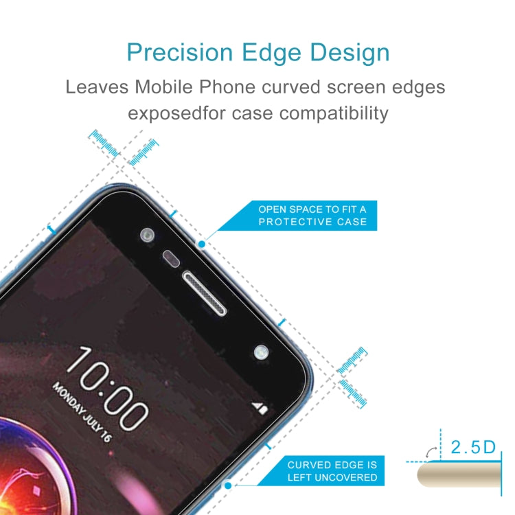 50 PCS 0.26mm 9H 2.5D Tempered Glass Film For LG X power 3