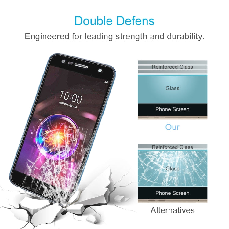 50 PCS 0.26mm 9H 2.5D Tempered Glass Film For LG X power 3