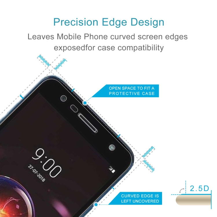 50 PCS 0.26mm 9H 2.5D Tempered Glass Film For LG X5 2018