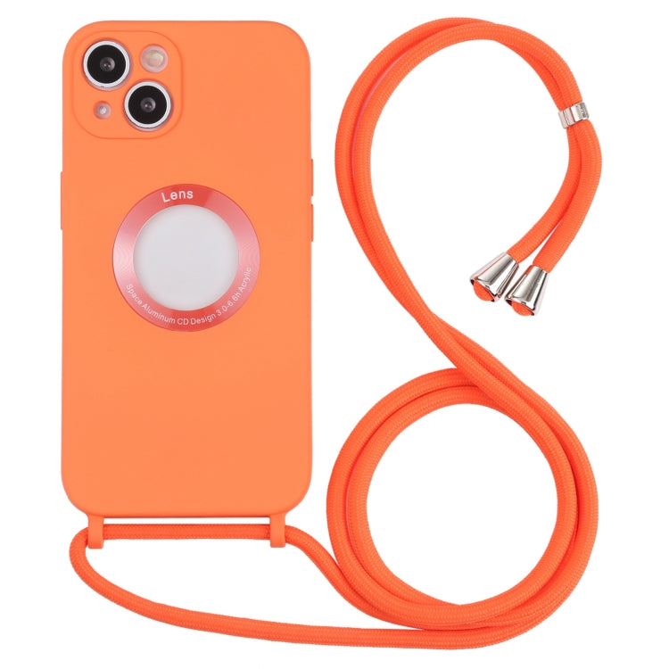 For iPhone 13 mini Acrylic Hollow Out Phone Case with Lanyard