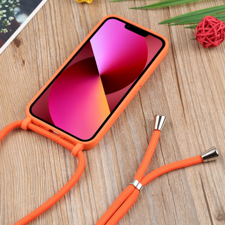 For iPhone 13 mini Acrylic Hollow Out Phone Case with Lanyard