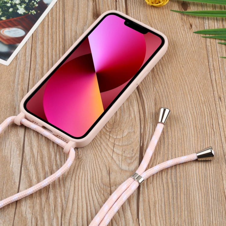 For iPhone 13 mini Acrylic Hollow Out Phone Case with Lanyard