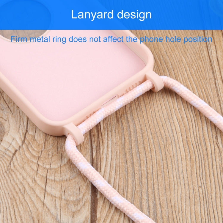 For iPhone 13 mini Acrylic Hollow Out Phone Case with Lanyard