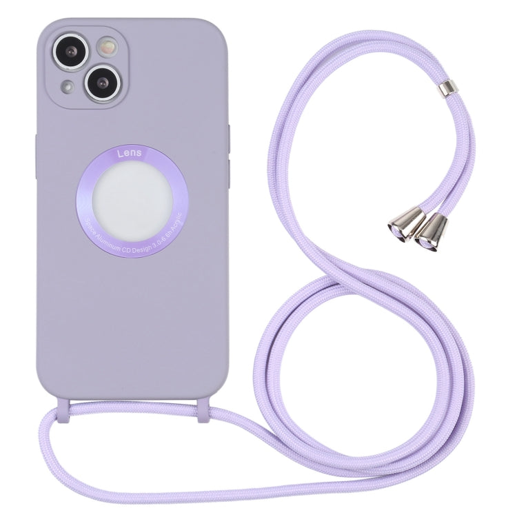 For iPhone 13 mini Acrylic Hollow Out Phone Case with Lanyard
