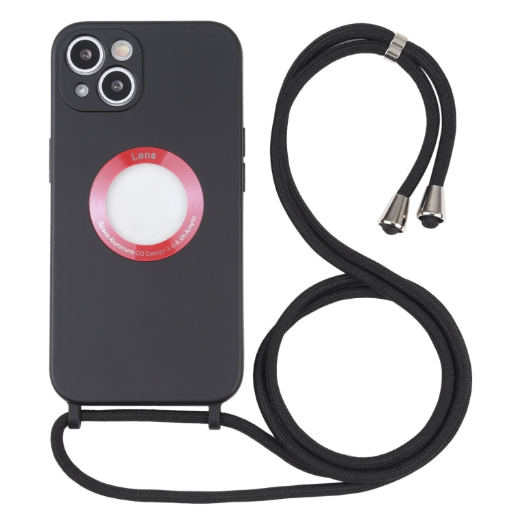 For iPhone 13 mini Acrylic Hollow Out Phone Case with Lanyard