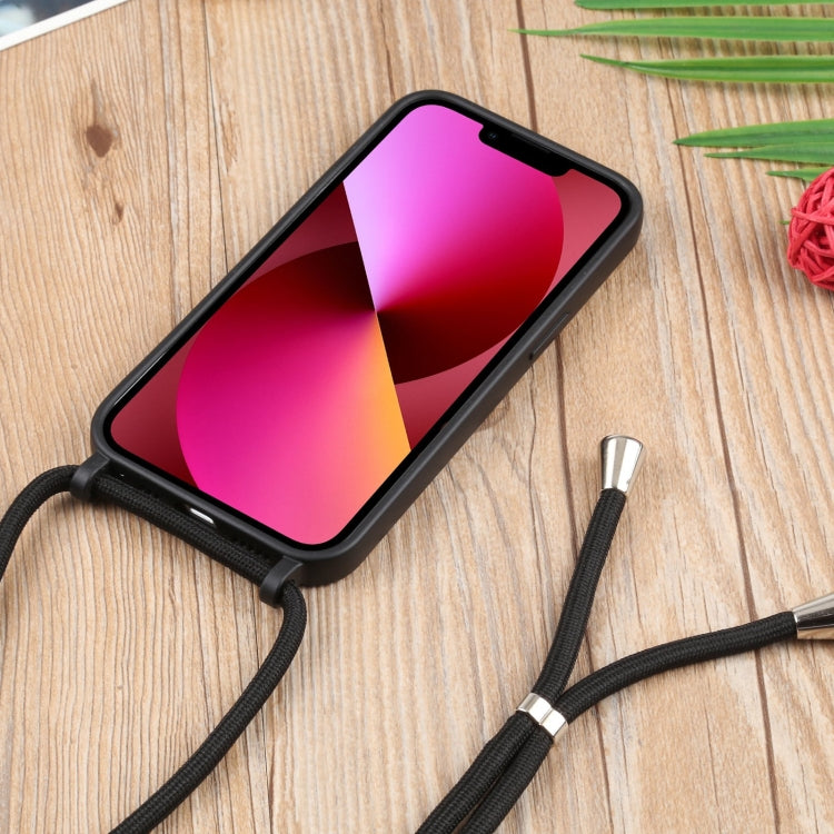 For iPhone 13 mini Acrylic Hollow Out Phone Case with Lanyard