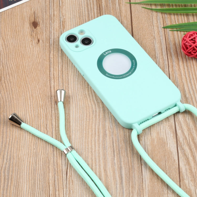 For iPhone 13 mini Acrylic Hollow Out Phone Case with Lanyard