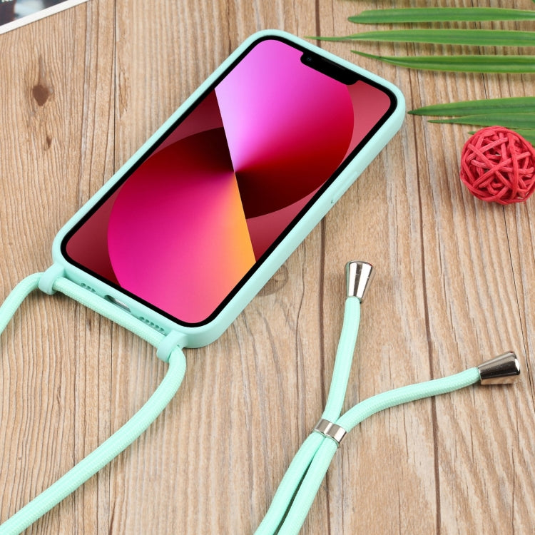 For iPhone 13 mini Acrylic Hollow Out Phone Case with Lanyard