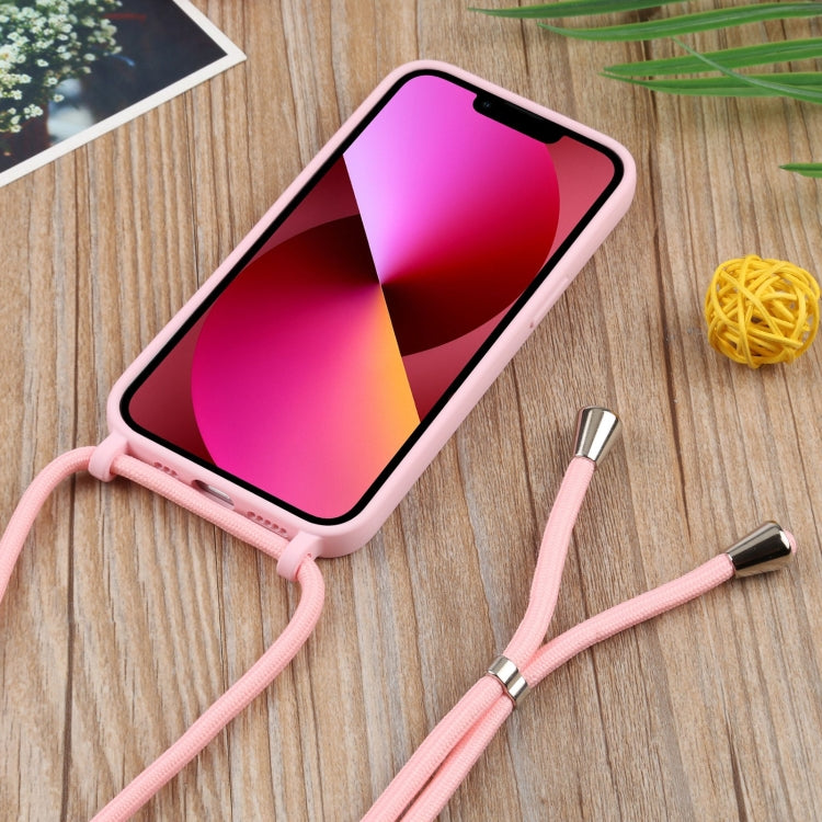 For iPhone 13 mini Acrylic Hollow Out Phone Case with Lanyard
