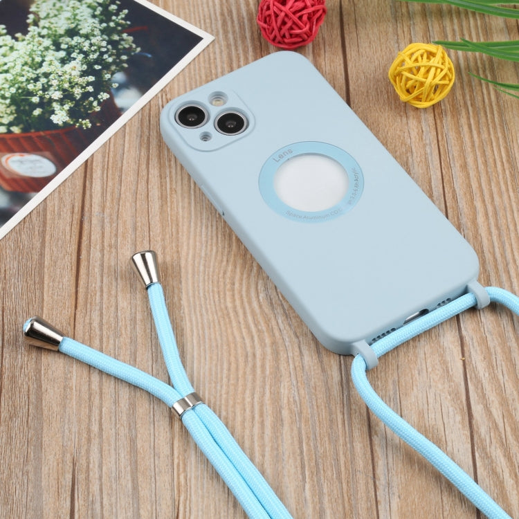 For iPhone 13 mini Acrylic Hollow Out Phone Case with Lanyard