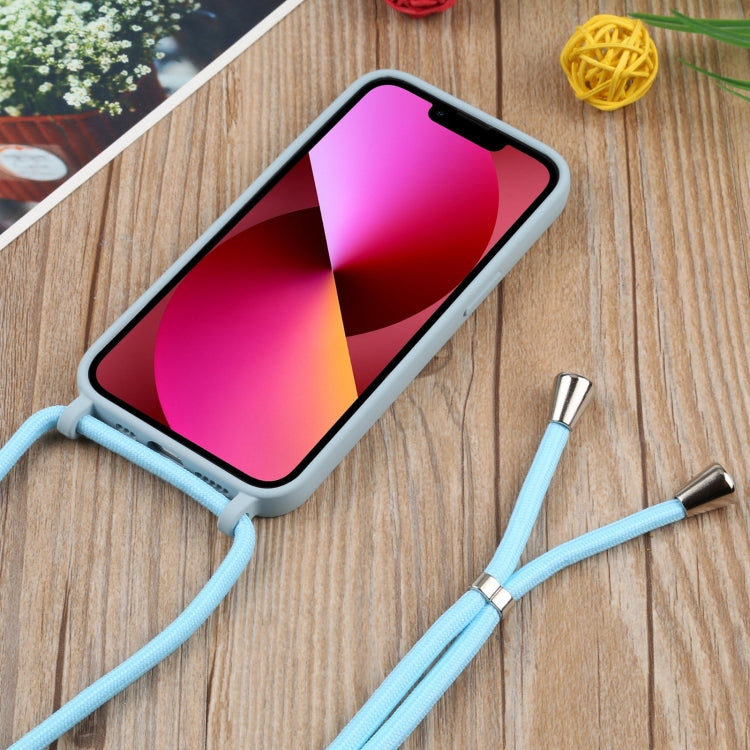 For iPhone 13 mini Acrylic Hollow Out Phone Case with Lanyard
