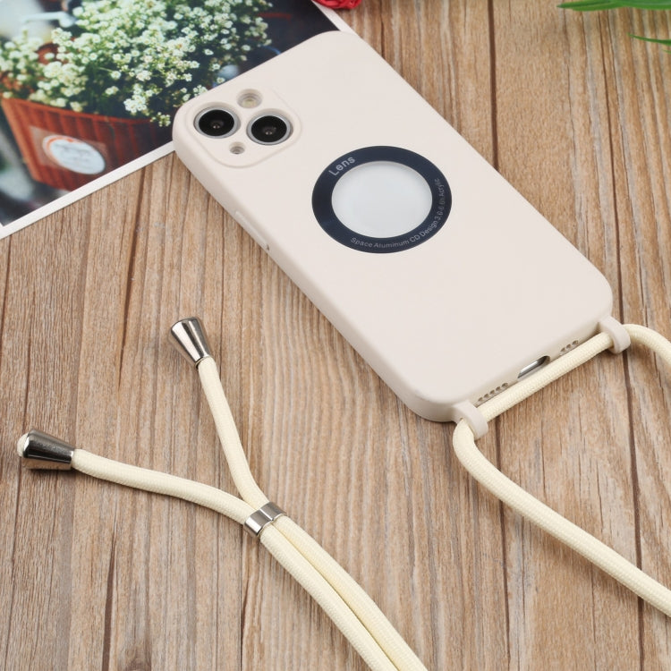 For iPhone 13 mini Acrylic Hollow Out Phone Case with Lanyard