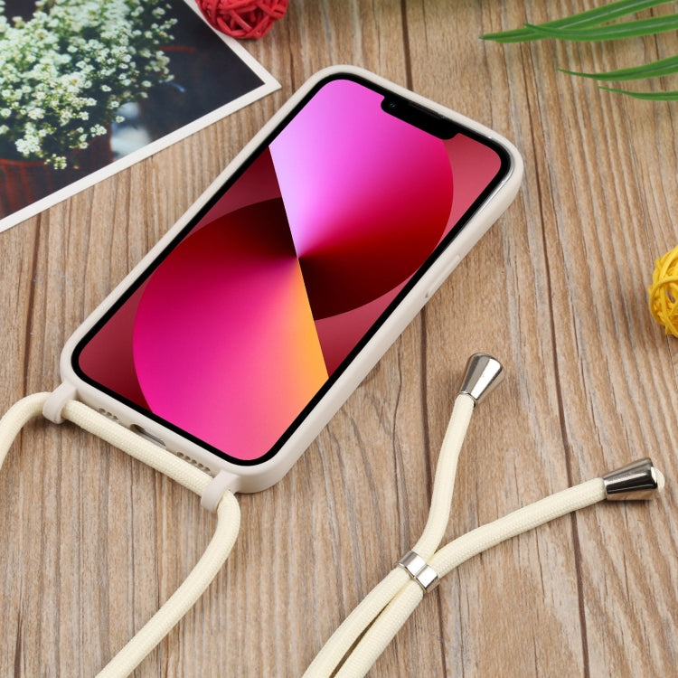 For iPhone 13 mini Acrylic Hollow Out Phone Case with Lanyard
