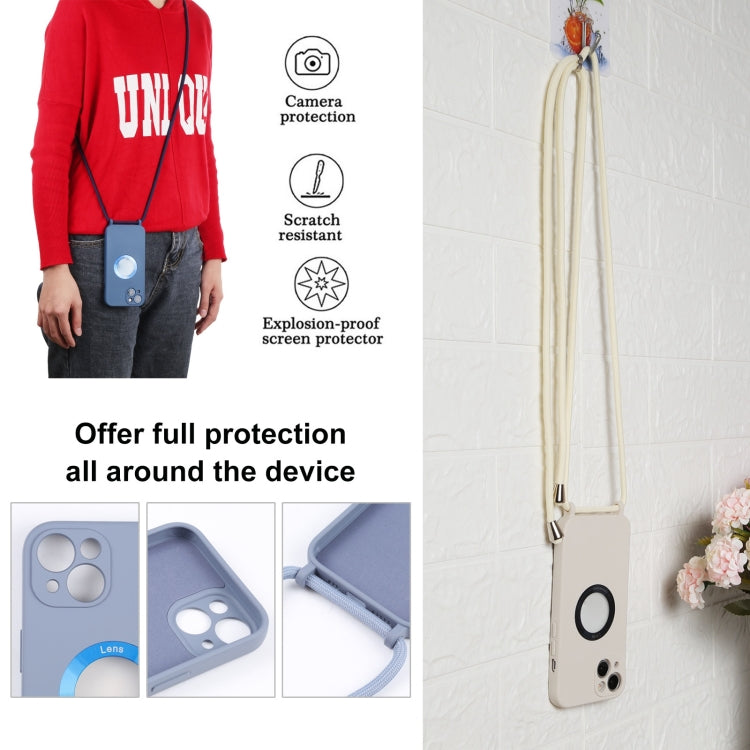 For iPhone 13 mini Acrylic Hollow Out Phone Case with Lanyard