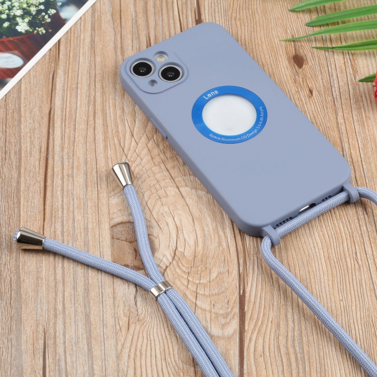 For iPhone 13 Acrylic Hollow Out Phone Case with Lanyard