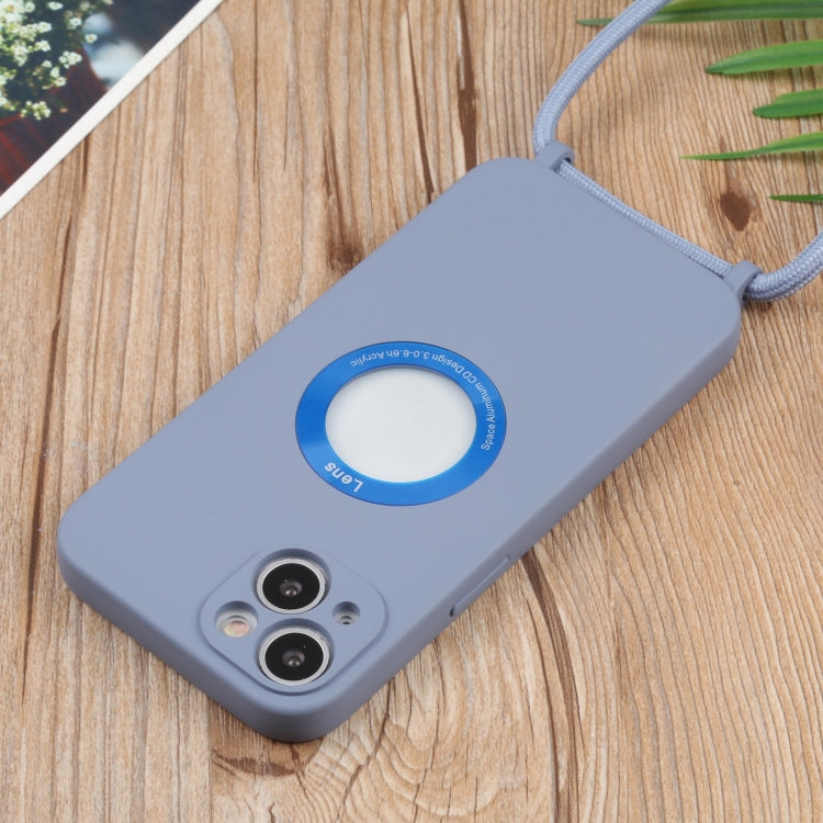 For iPhone 13 Acrylic Hollow Out Phone Case with Lanyard