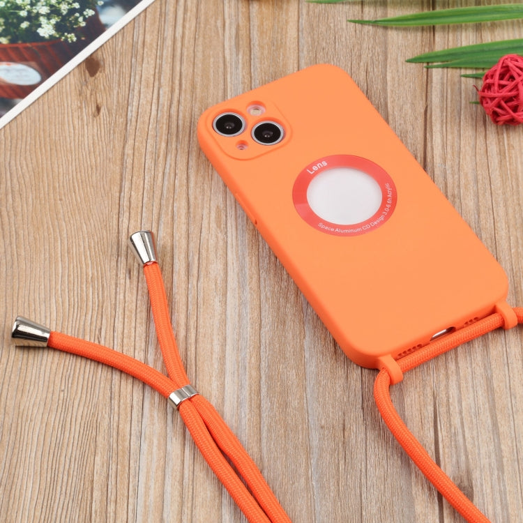 For iPhone 13 Acrylic Hollow Out Phone Case with Lanyard