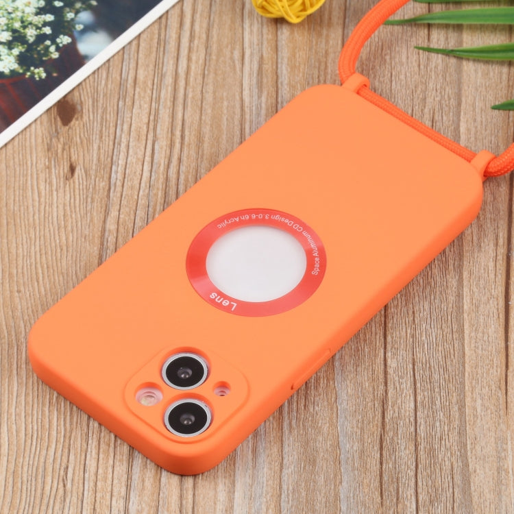 For iPhone 13 Acrylic Hollow Out Phone Case with Lanyard