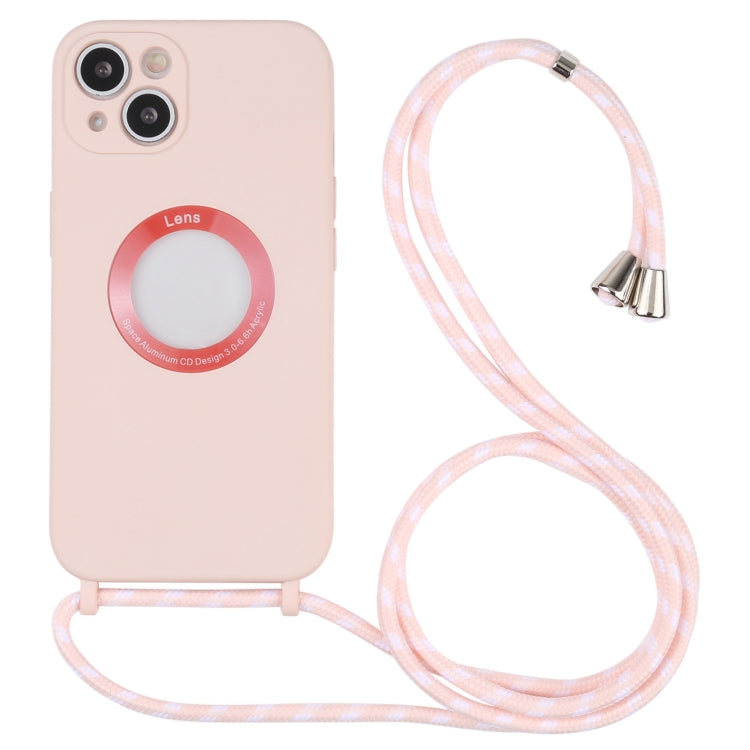 For iPhone 13 Acrylic Hollow Out Phone Case with Lanyard