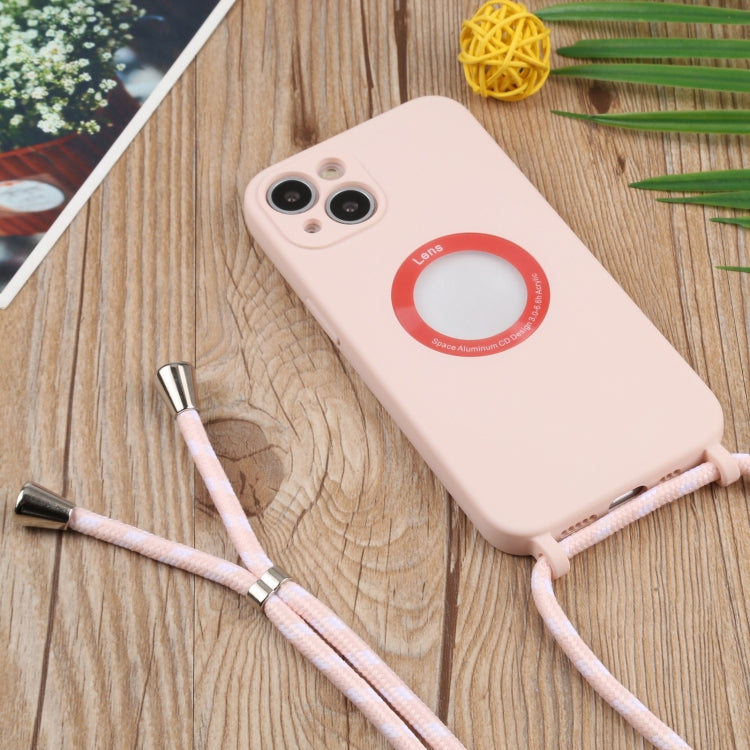 For iPhone 13 Acrylic Hollow Out Phone Case with Lanyard