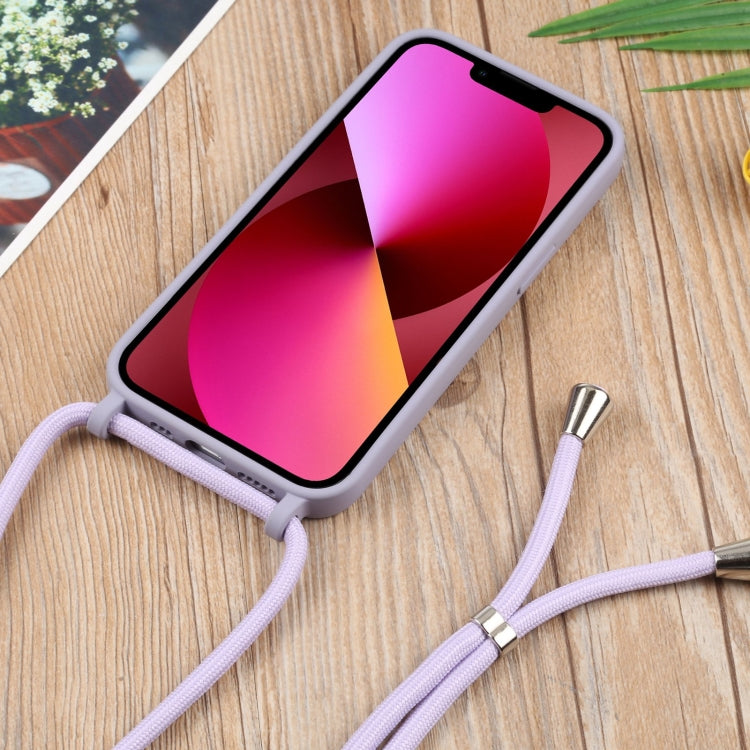 For iPhone 13 Acrylic Hollow Out Phone Case with Lanyard