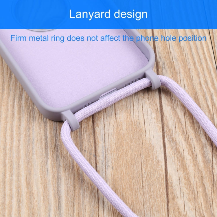 For iPhone 13 Acrylic Hollow Out Phone Case with Lanyard