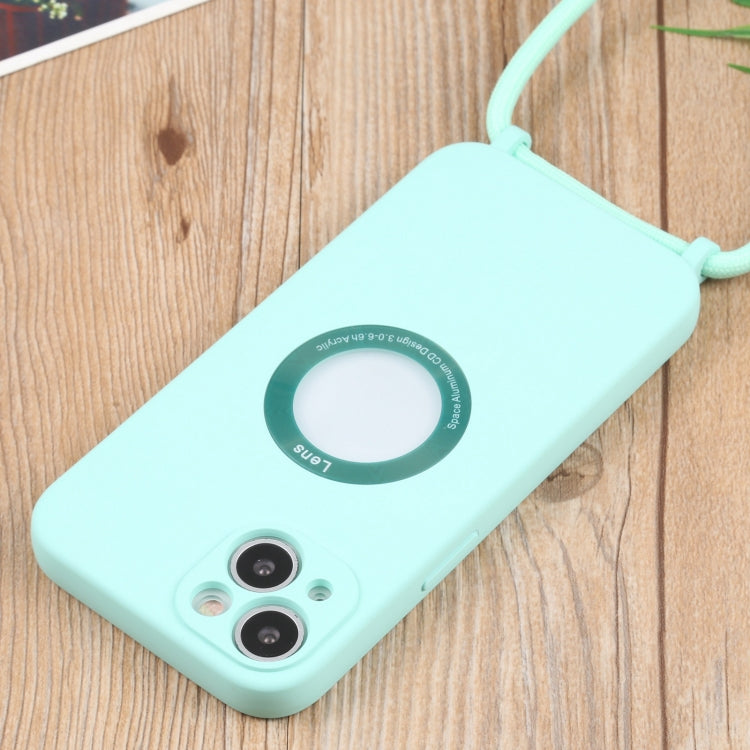 For iPhone 13 Acrylic Hollow Out Phone Case with Lanyard