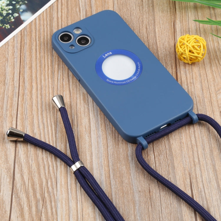 For iPhone 13 Acrylic Hollow Out Phone Case with Lanyard