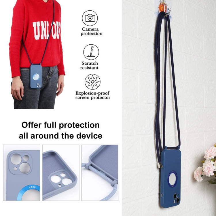 For iPhone 13 Acrylic Hollow Out Phone Case with Lanyard