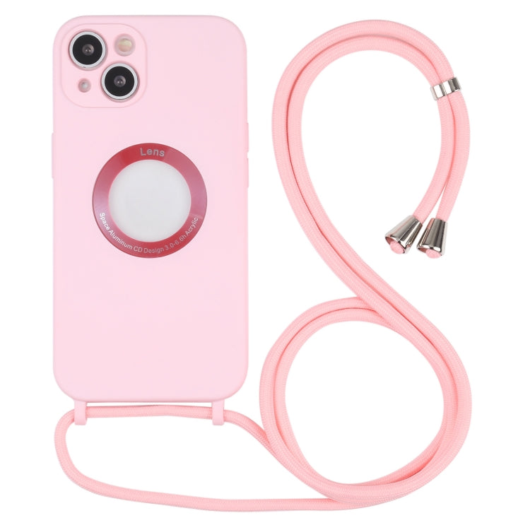 For iPhone 13 Acrylic Hollow Out Phone Case with Lanyard