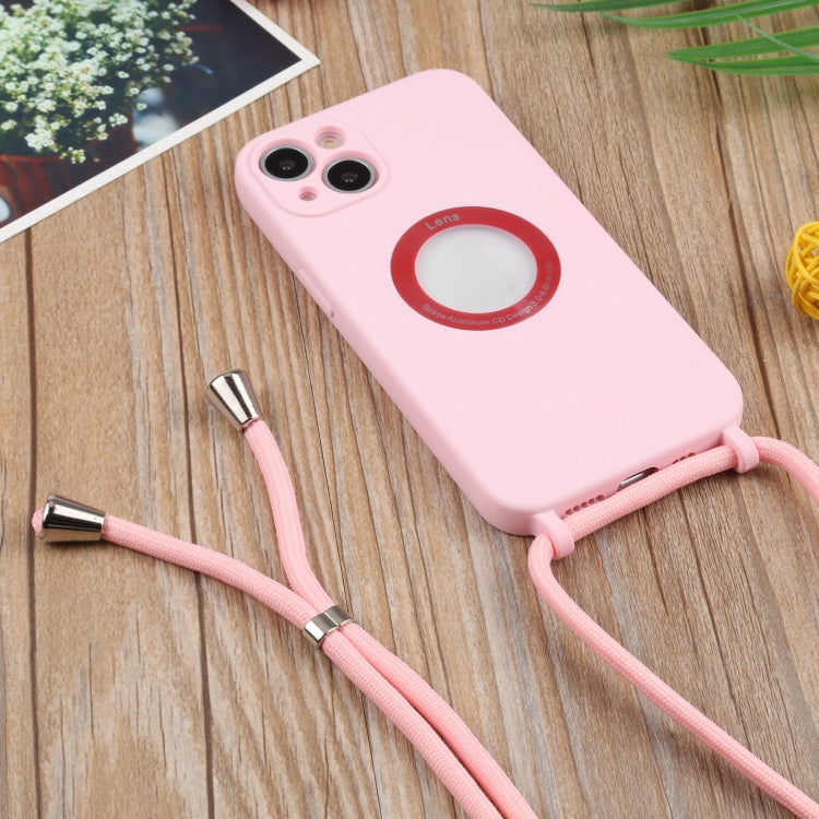 For iPhone 13 Acrylic Hollow Out Phone Case with Lanyard