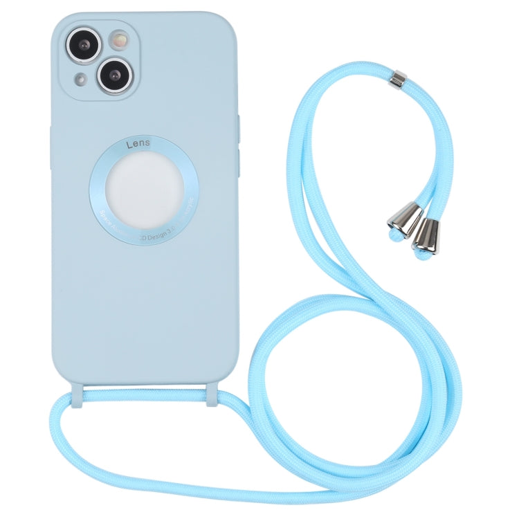 For iPhone 13 Acrylic Hollow Out Phone Case with Lanyard