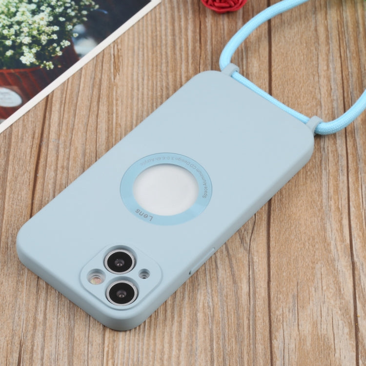 For iPhone 13 Acrylic Hollow Out Phone Case with Lanyard