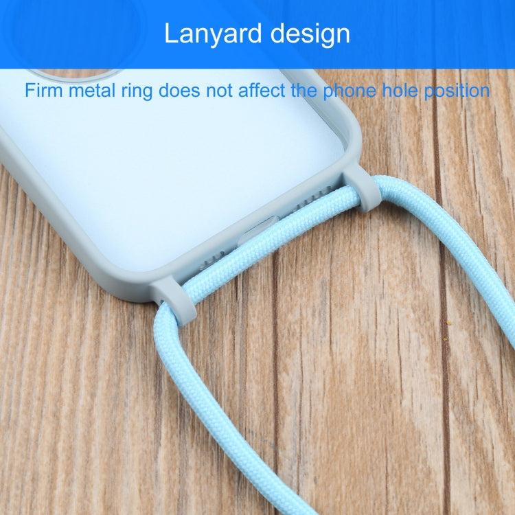 For iPhone 13 Acrylic Hollow Out Phone Case with Lanyard