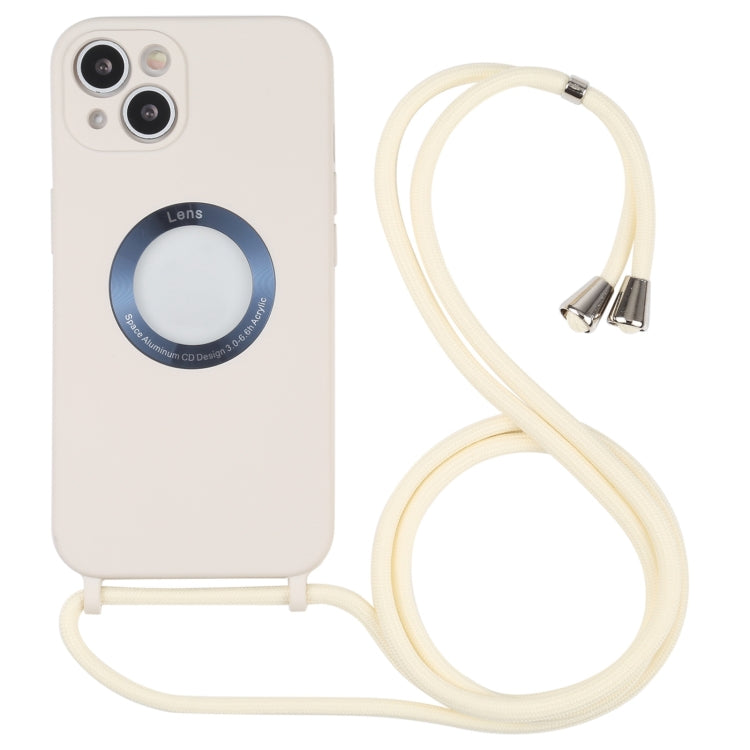 For iPhone 13 Acrylic Hollow Out Phone Case with Lanyard