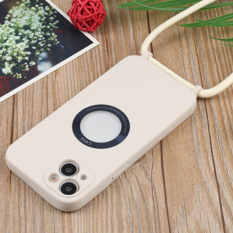 For iPhone 13 Acrylic Hollow Out Phone Case with Lanyard