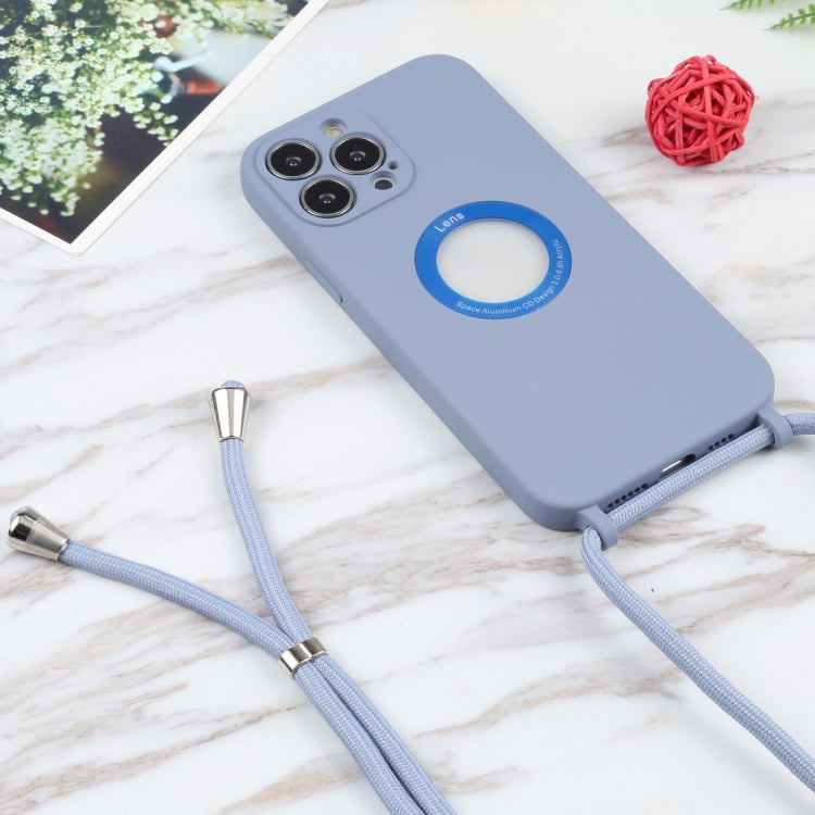 For iPhone 13 Pro Acrylic Hollow Out Phone Case with Lanyard