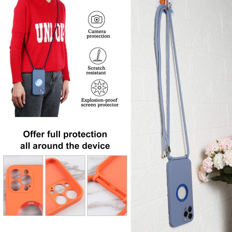 For iPhone 13 Pro Acrylic Hollow Out Phone Case with Lanyard