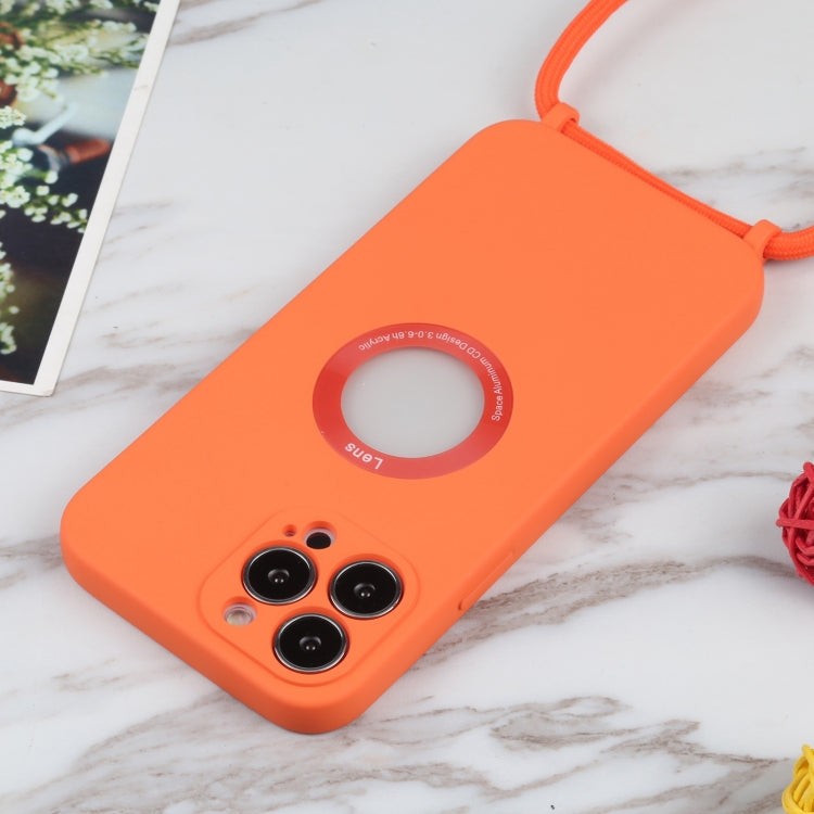 For iPhone 13 Pro Acrylic Hollow Out Phone Case with Lanyard