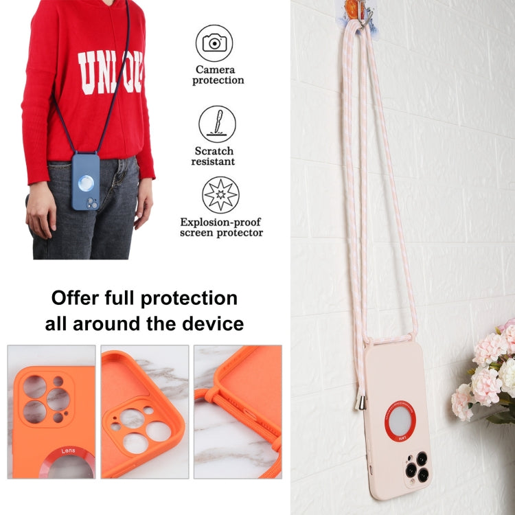 For iPhone 13 Pro Acrylic Hollow Out Phone Case with Lanyard